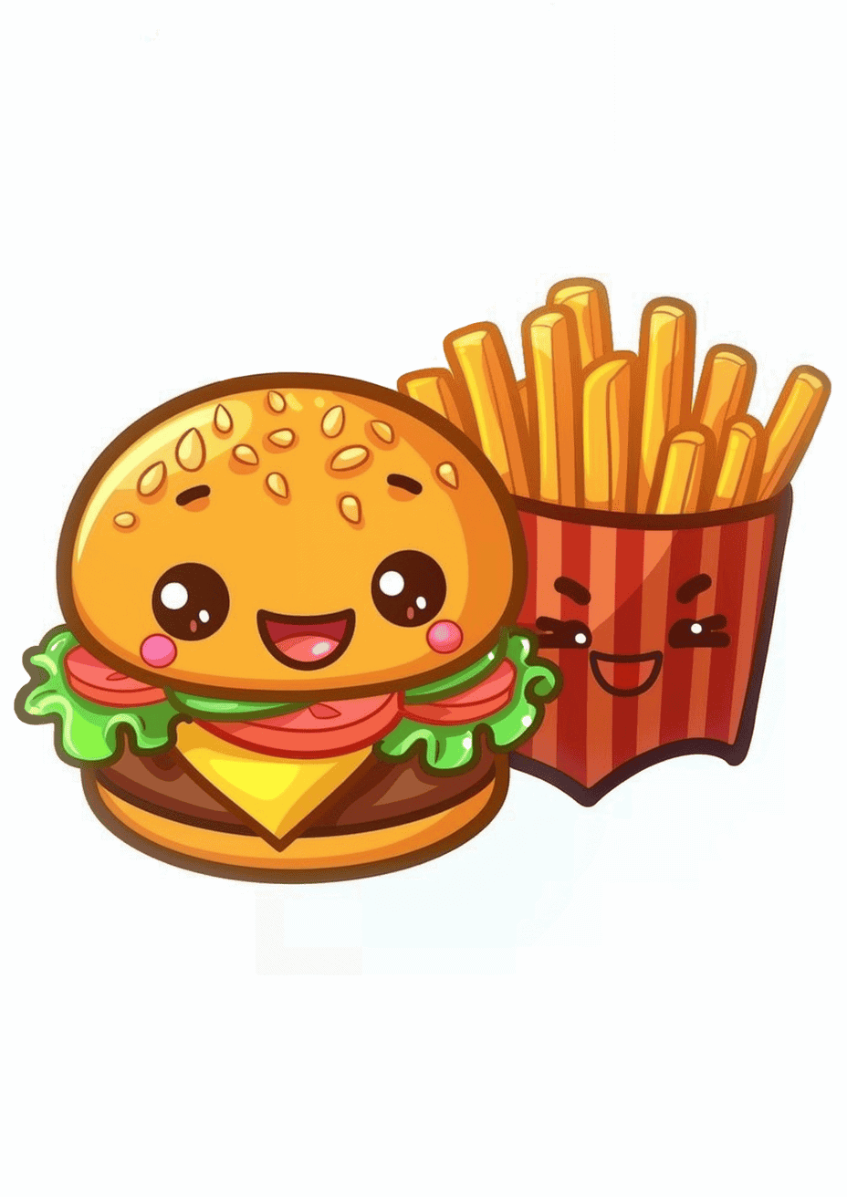Delightful Burger and Fries Duo